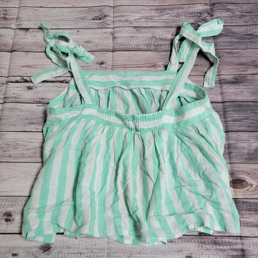 Stoney Clover Lane X Target Green Striped Tie Strap Tank Top Size Medium - Picture 5 of 9